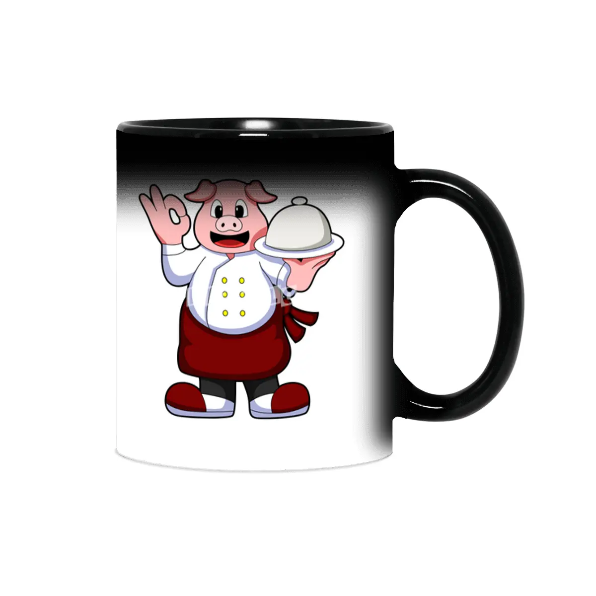 Pig as Cook with Cooking apron & Serving plate Sihirli Kupa