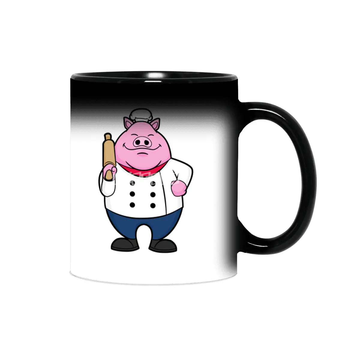 Pig as Cook with Rolling pin Sihirli Kupa