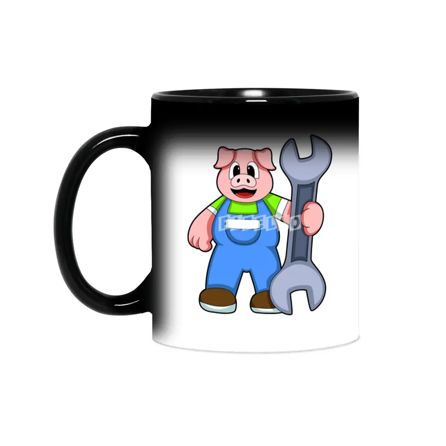 Pig as Craftsman with Wrench Sihirli Kupa