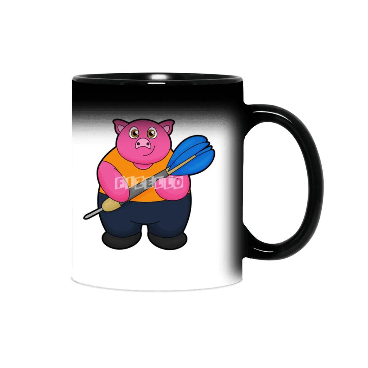 Pig as Dart player with Darts Sihirli Kupa