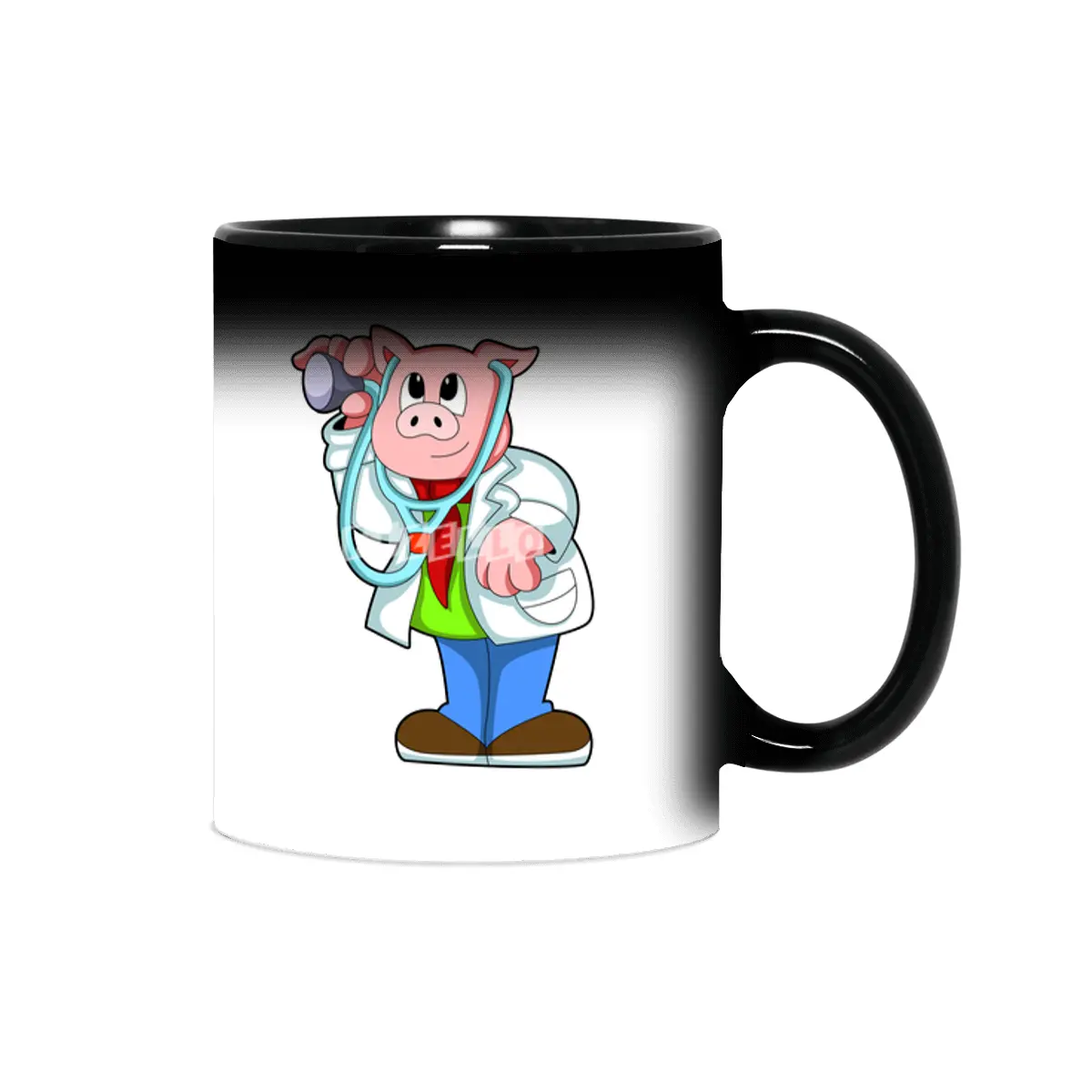 Pig as Doctor with Stethoscope Sihirli Kupa