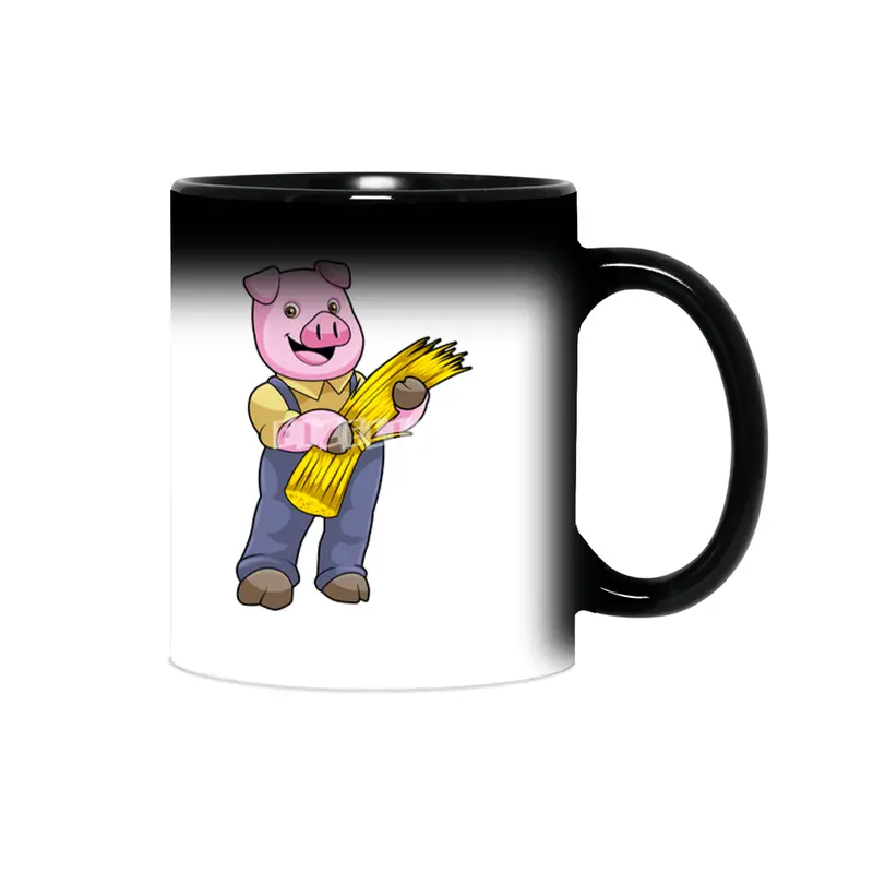 Pig as Farmer with Straw Sihirli Kupa