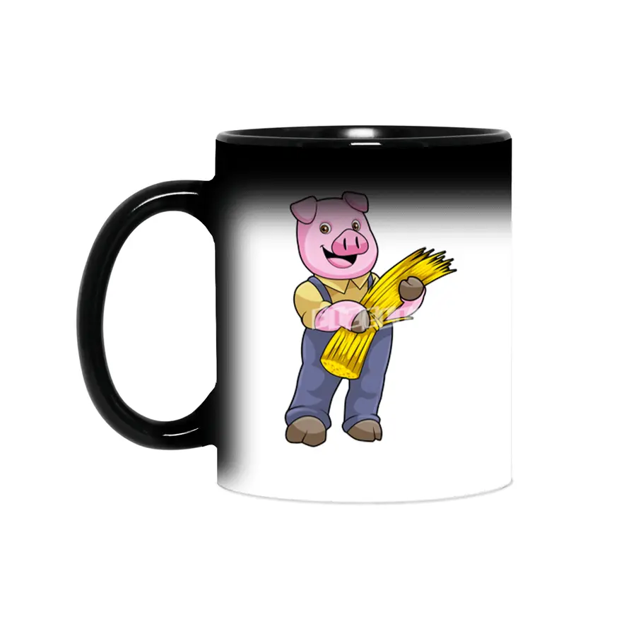 Pig as Farmer with Straw Sihirli Kupa