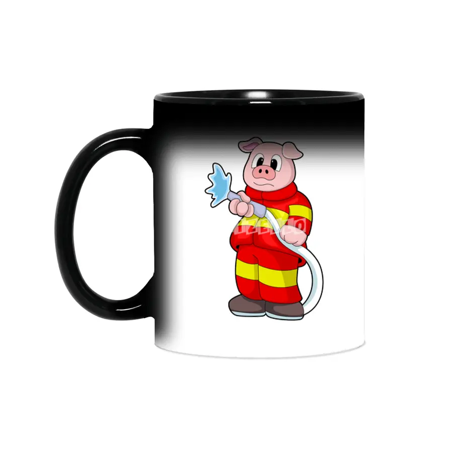 Pig as Firefighter with Hose Sihirli Kupa