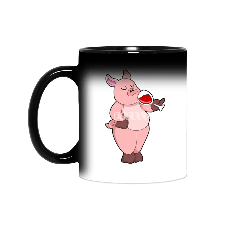 Pig with Glass of Wine Sihirli Kupa