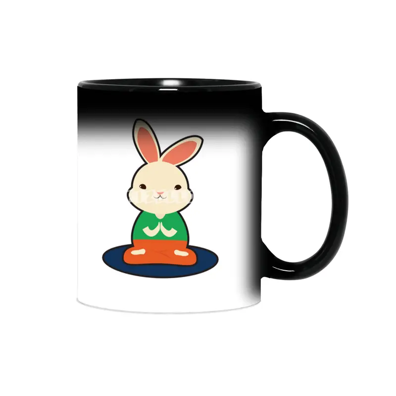 Rabbit at Yoga on Yoga mat Sihirli Kupa