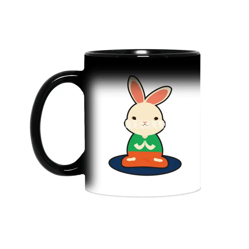 Rabbit at Yoga on Yoga mat Sihirli Kupa