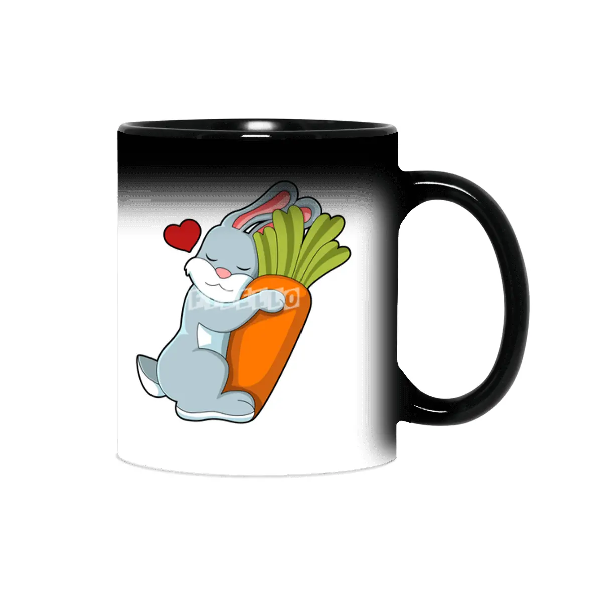 Rabbit with Carrot & Heart Sihirli Kupa