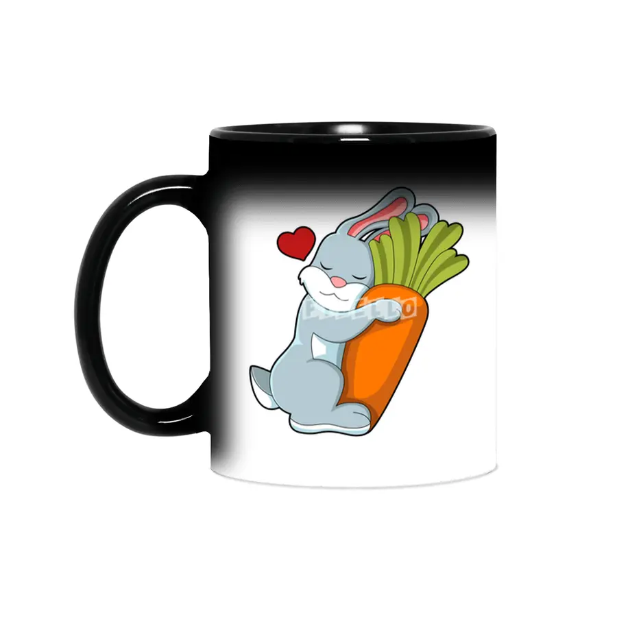 Rabbit with Carrot & Heart Sihirli Kupa