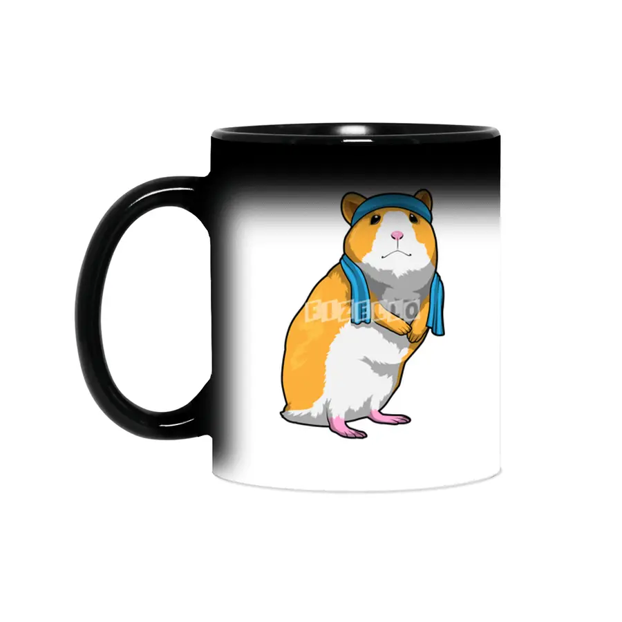 Hamster at Fitness with Towel Sihirli Kupa