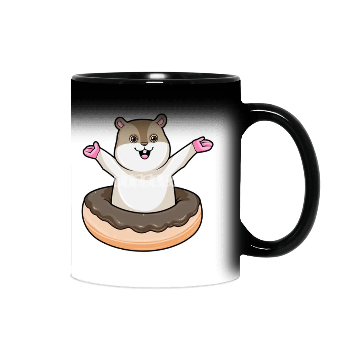 Hamster with Chocolate Donut Sihirli Kupa