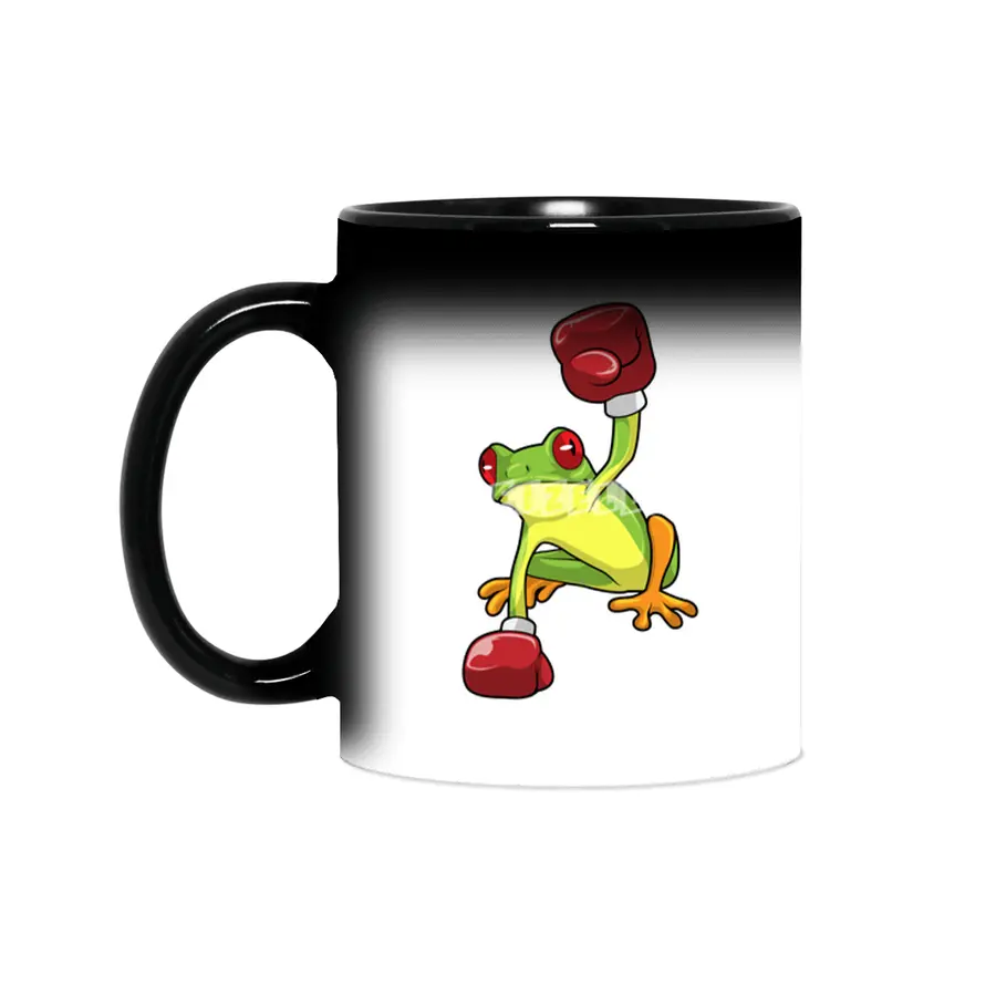 Frog at Boxing with Boxing gloves Sihirli Kupa