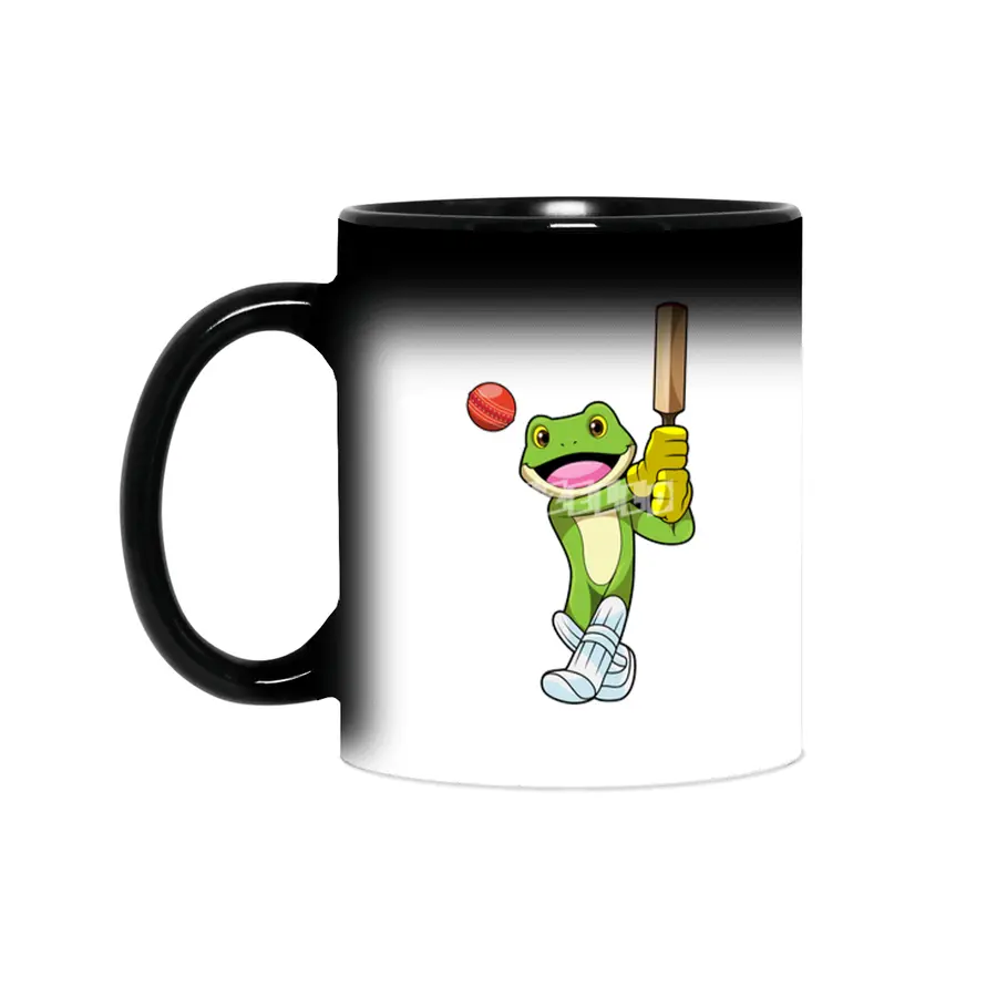 Frog at Cricket with Cricket bat Sihirli Kupa
