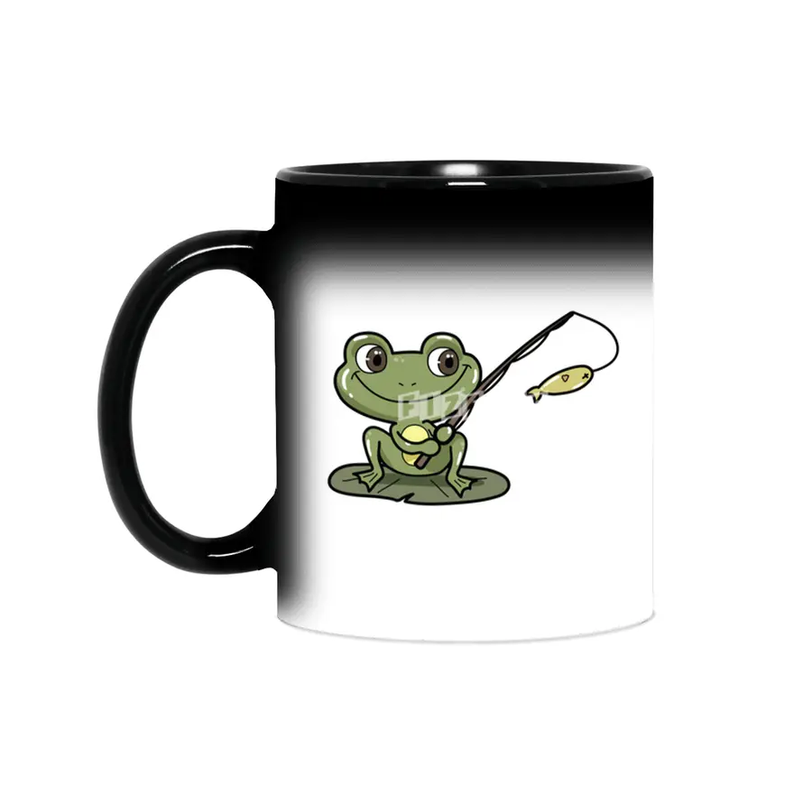 Frog at Fishing with Fishing rod Sihirli Kupa
