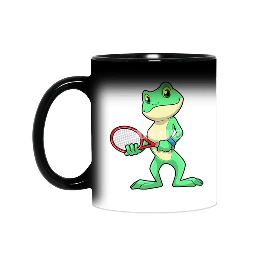 Frog at Tennis with Tennis racket Sihirli Kupa