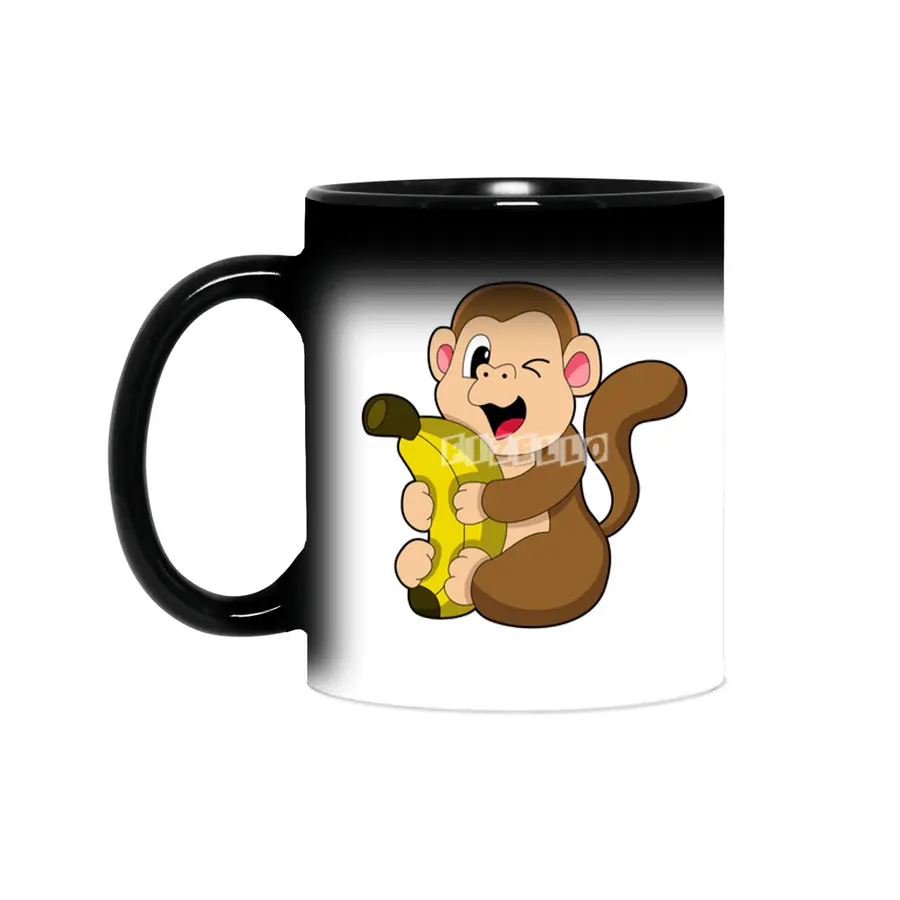 Funny Monkey with Banana Sihirli Kupa