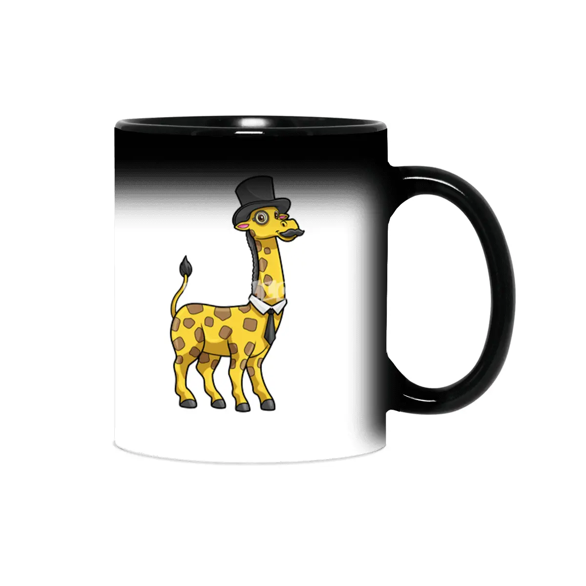Giraffe as Gentleman with Hat, Tie and Mustache Sihirli Kupa