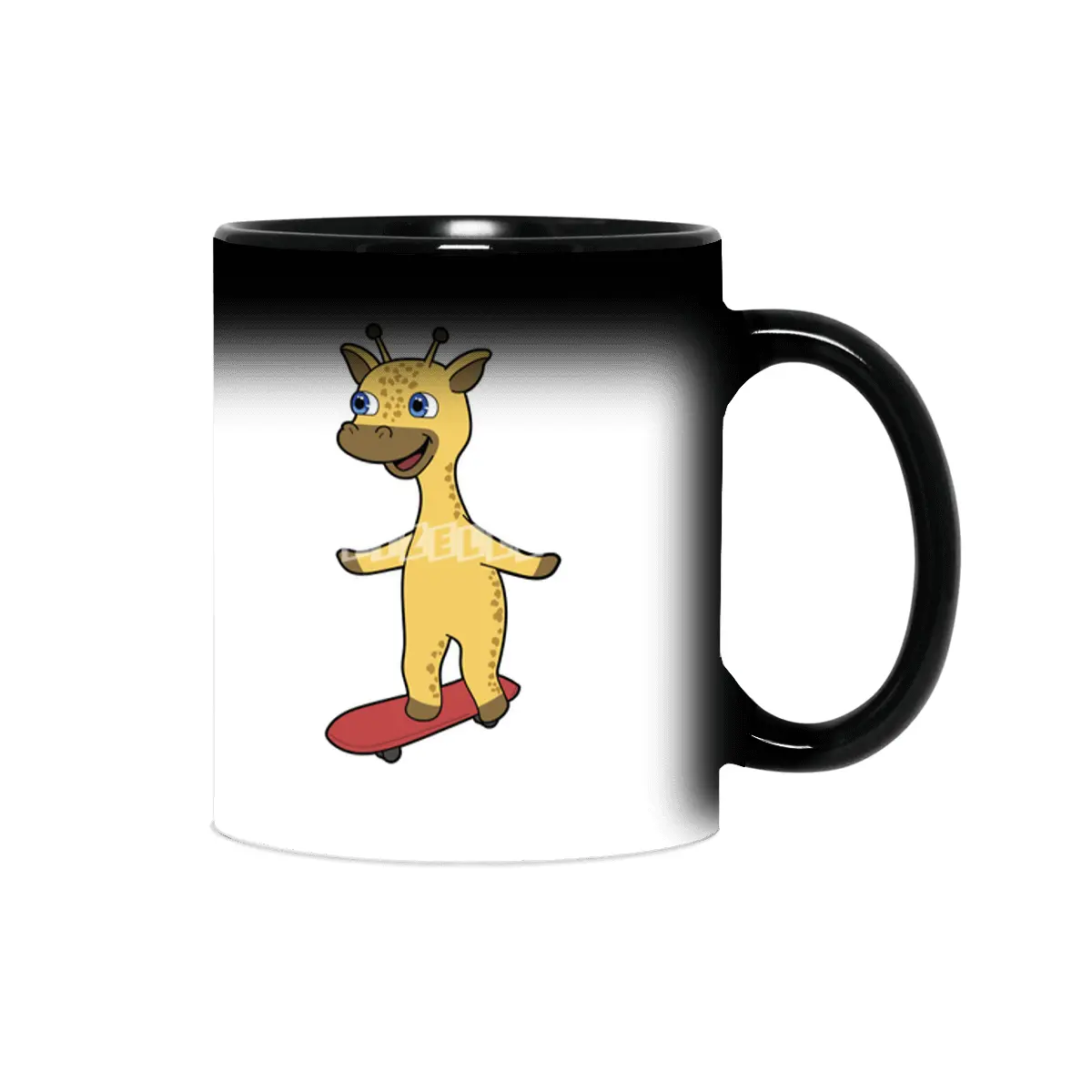 Giraffe as Skater with Skateboard Sihirli Kupa