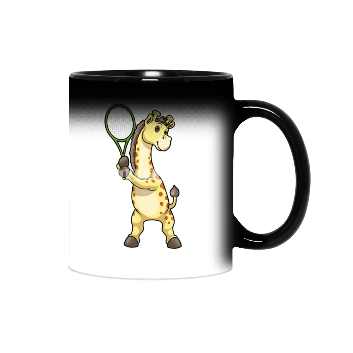 Giraffe at Tennis with Tennis racket Sihirli Kupa