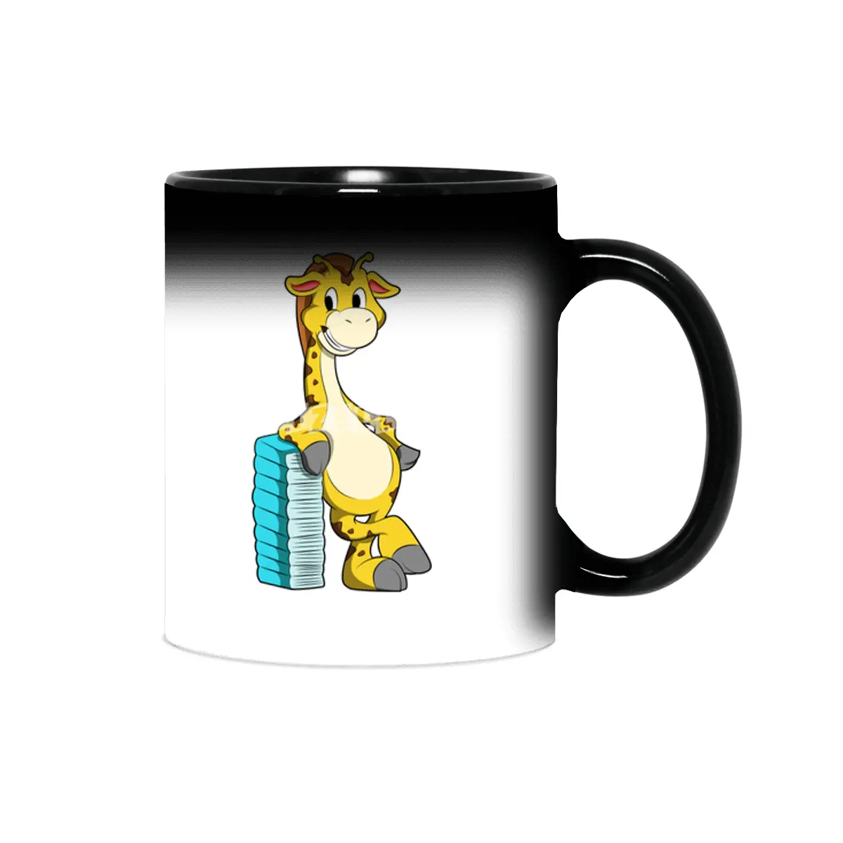 Giraffe with Stack of Books Sihirli Kupa
