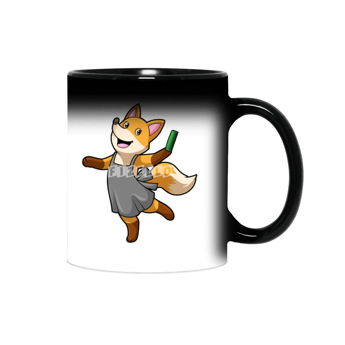 Fox as Hairdresser with Scissors Sihirli Kupa