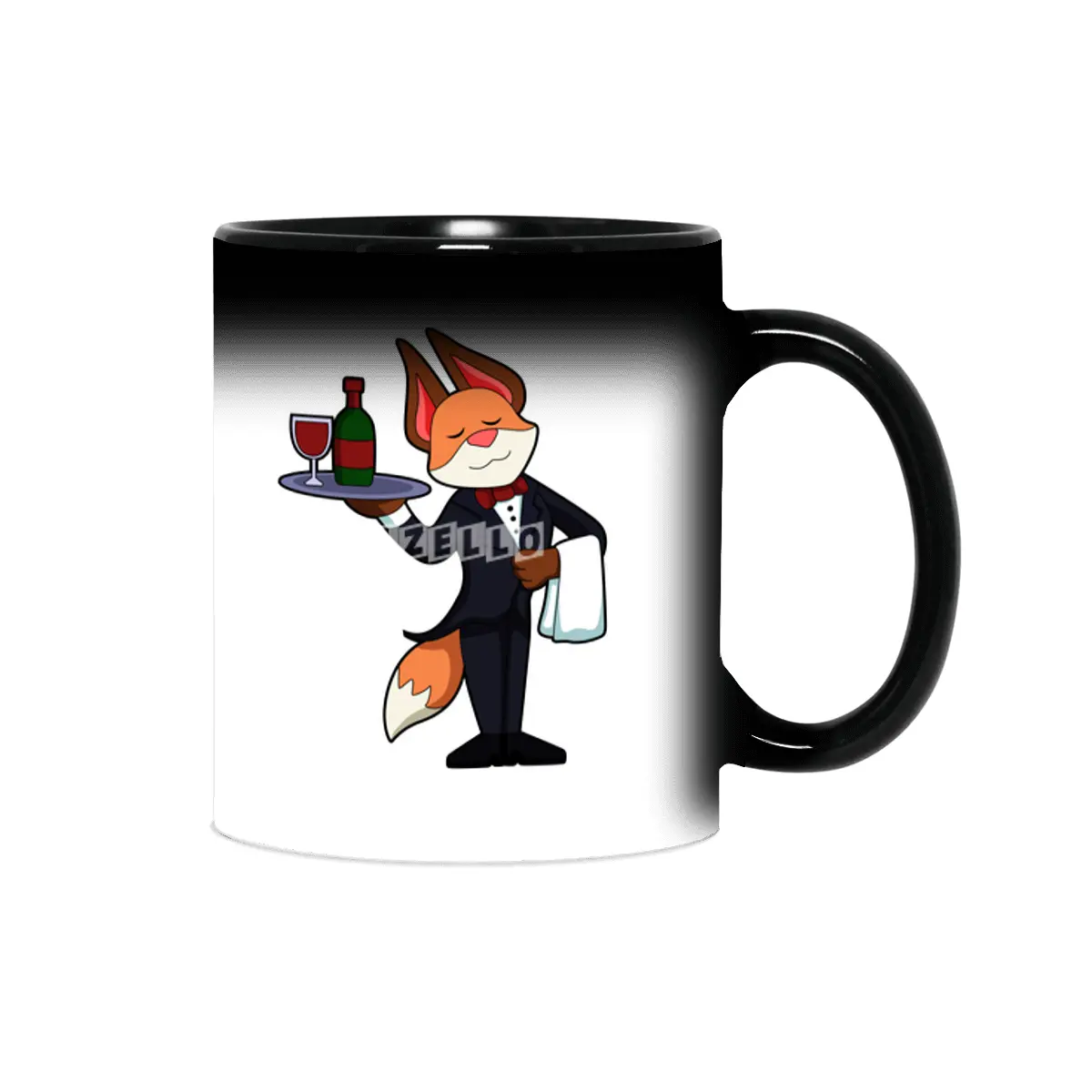 Fox as Waiter with Platter and Red wine Sihirli Kupa