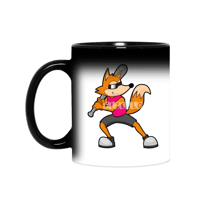 Fox at Baseball with Baseball bat Sihirli Kupa