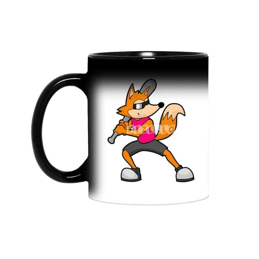Fox at Baseball with Baseball bat Sihirli Kupa