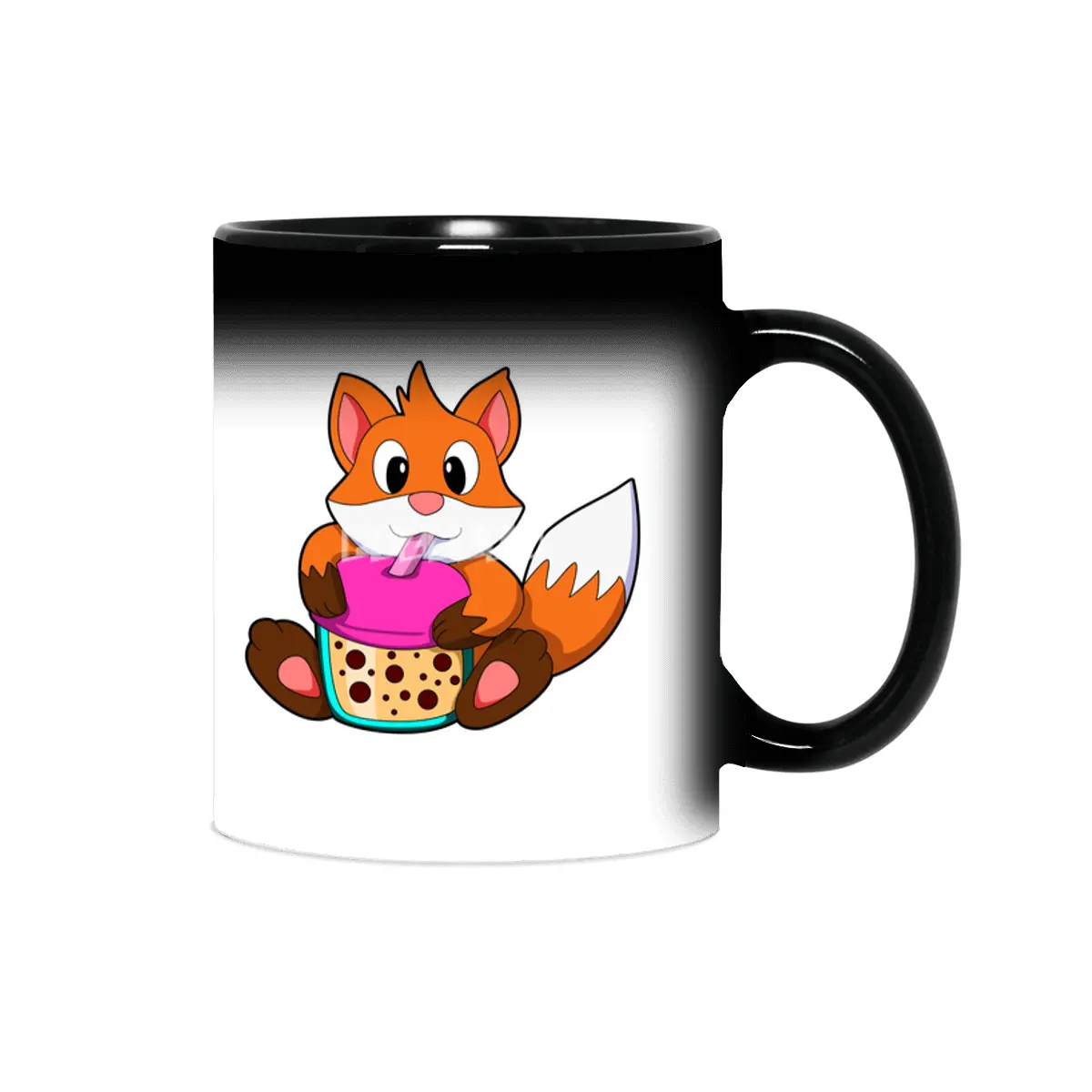 Fox at Drinking a Drink with Drinking straw Sihirli Kupa