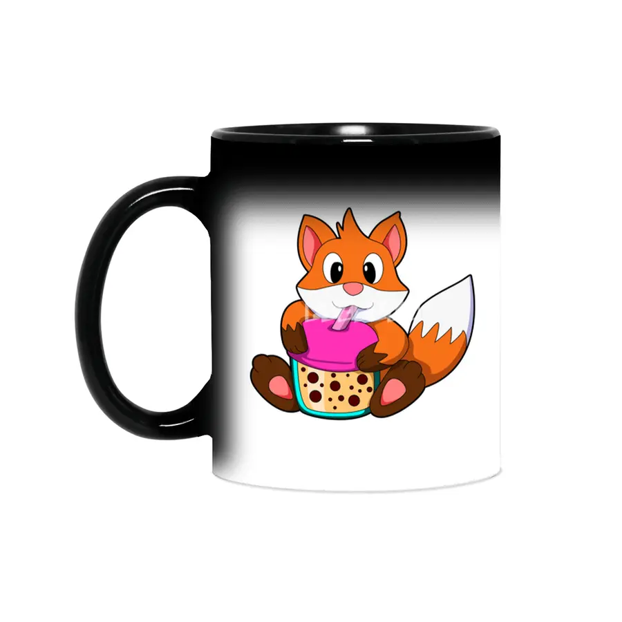 Fox at Drinking a Drink with Drinking straw Sihirli Kupa