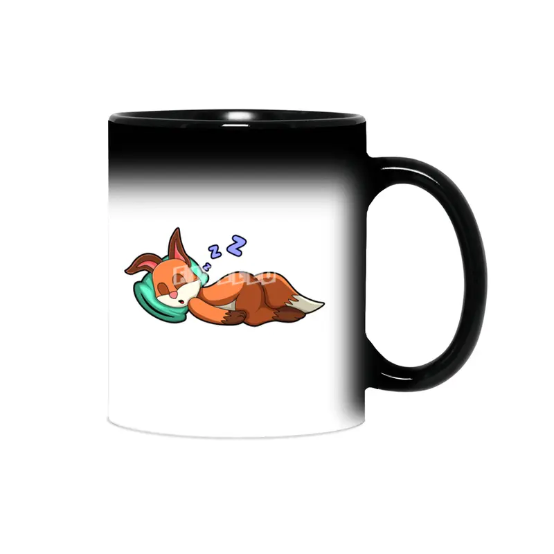Fox at Sleeping with Pillow Sihirli Kupa