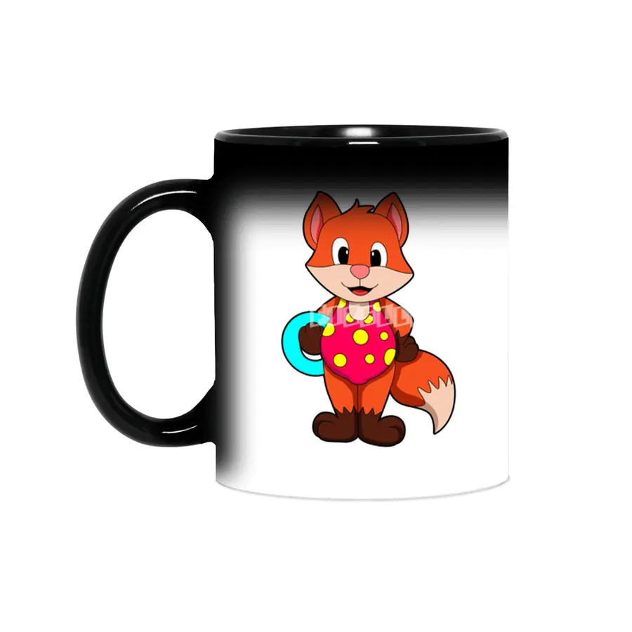 Fox at Swimming with Swim ring Sihirli Kupa
