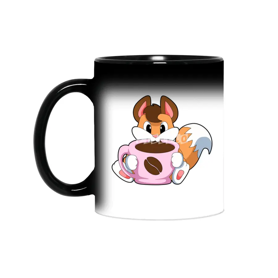 Fox with Cup of Coffee Sihirli Kupa