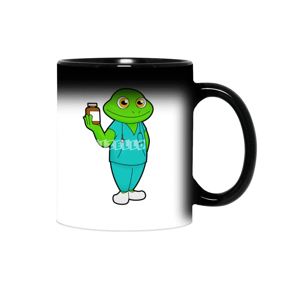 Frog as Nurse with Medicine & Stethoscope Sihirli Kupa