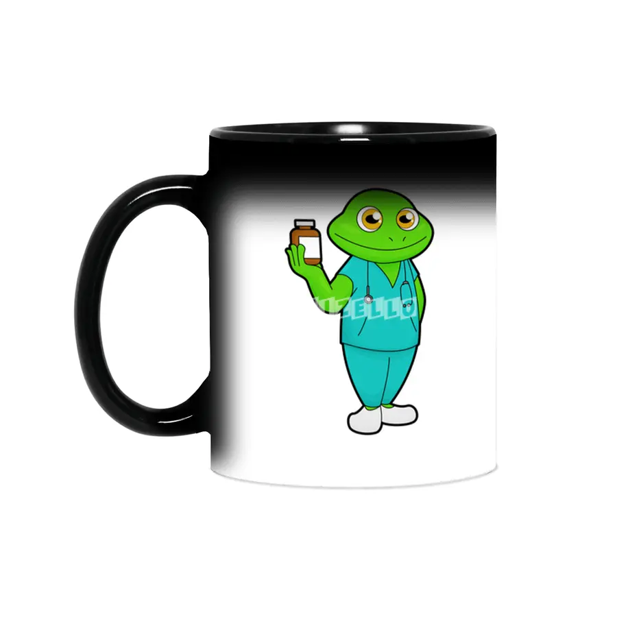 Frog as Nurse with Medicine & Stethoscope Sihirli Kupa