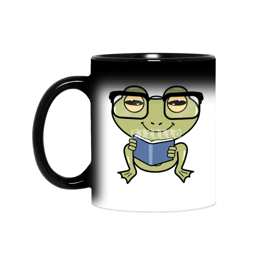 Frog as Student with Book Sihirli Kupa