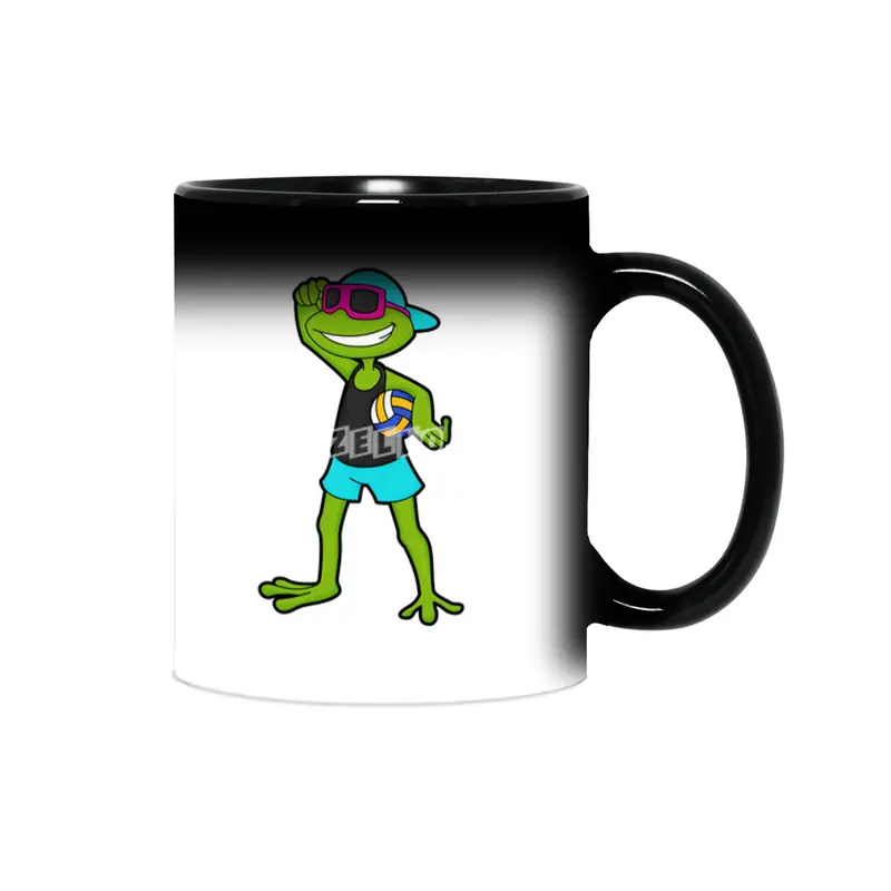 Frog as Volleyball player with Volleyball Sihirli Kupa