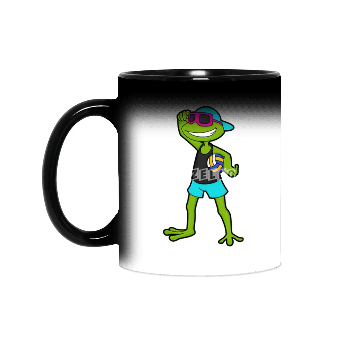 Frog as Volleyball player with Volleyball Sihirli Kupa