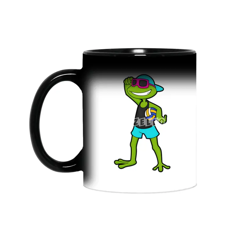 Frog as Volleyball player with Volleyball Sihirli Kupa