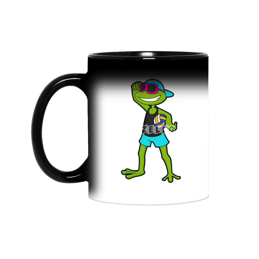 Frog as Volleyball player with Volleyball Sihirli Kupa
