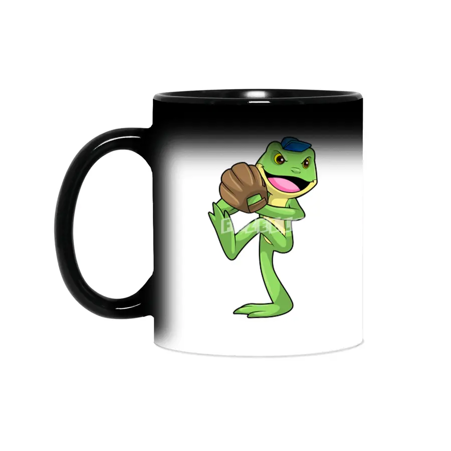 Frog at Baseball with Gloves Sihirli Kupa