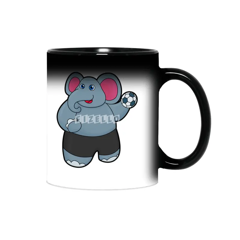 Elephant as Handball player with Handball ball Sihirli Kupa