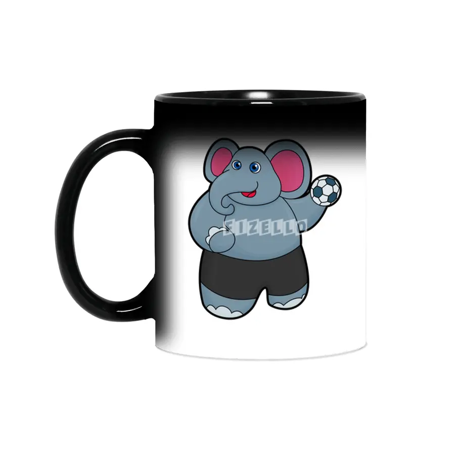 Elephant as Handball player with Handball ball Sihirli Kupa