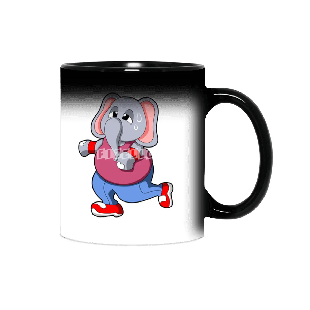 Elephant at Fitness - Jogging with Sweatband Sihirli Kupa
