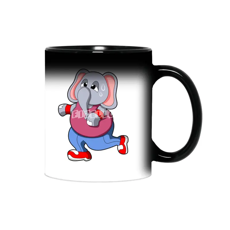 Elephant at Fitness - Jogging with Sweatband Sihirli Kupa
