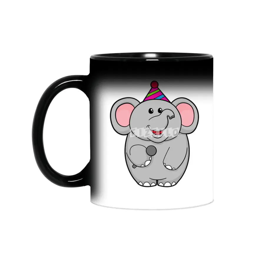 Elephant at Party with Microphone Sihirli Kupa
