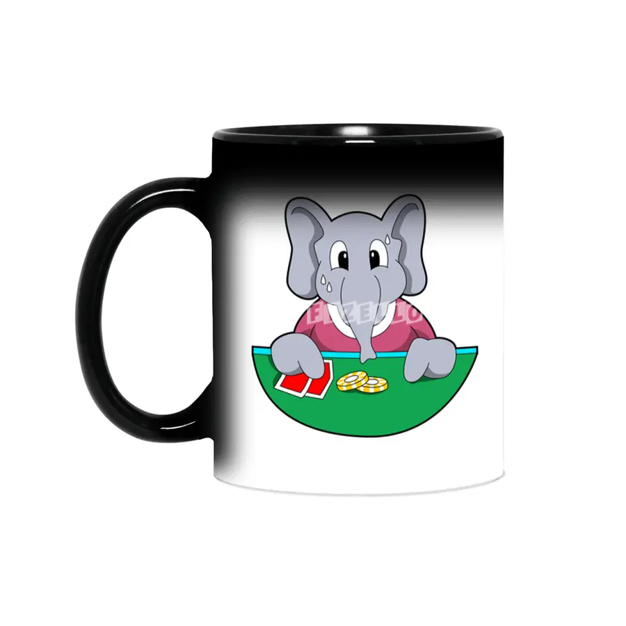 Elephant at Poker with Cards Sihirli Kupa
