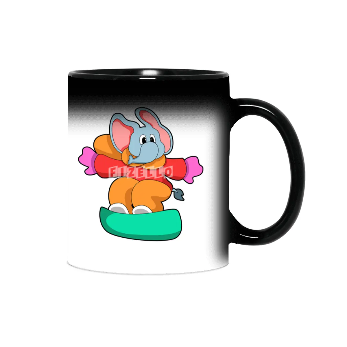 Elephant at Snowboarding with Snowboard Sihirli Kupa