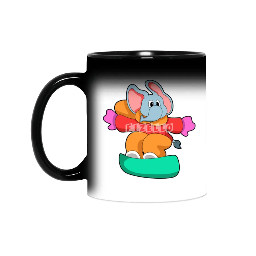 Elephant at Snowboarding with Snowboard Sihirli Kupa