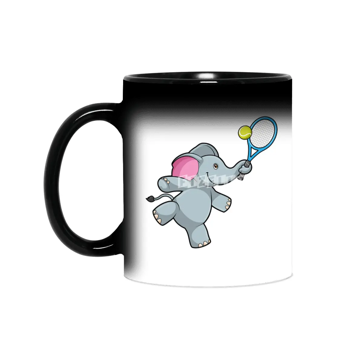 Elephant at Tennis with Tennis racket Sihirli Kupa